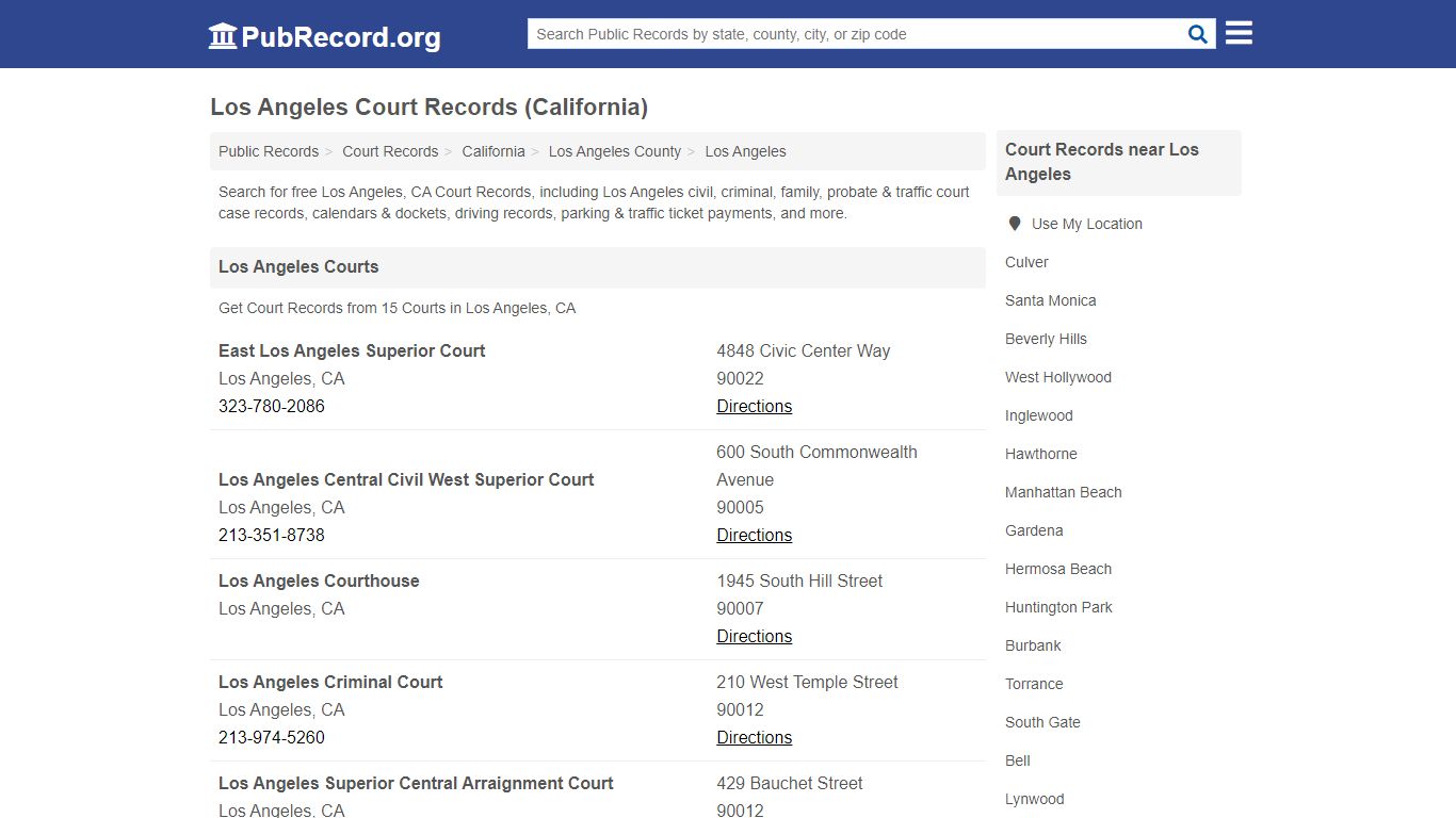 Free Los Angeles Court Records (California Court Records) - PubRecord.org